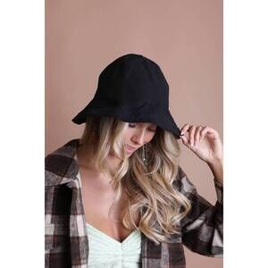 NEW LETO cotton urban bucket hat in black